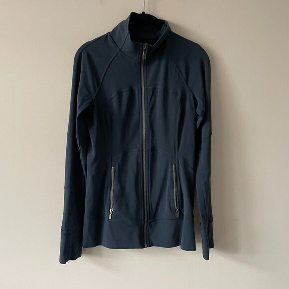 Lululemon Contour Zip Up Mock Neck Activewear Jacket Nocturnal Teal Blue 6 - Picture 2 of 9